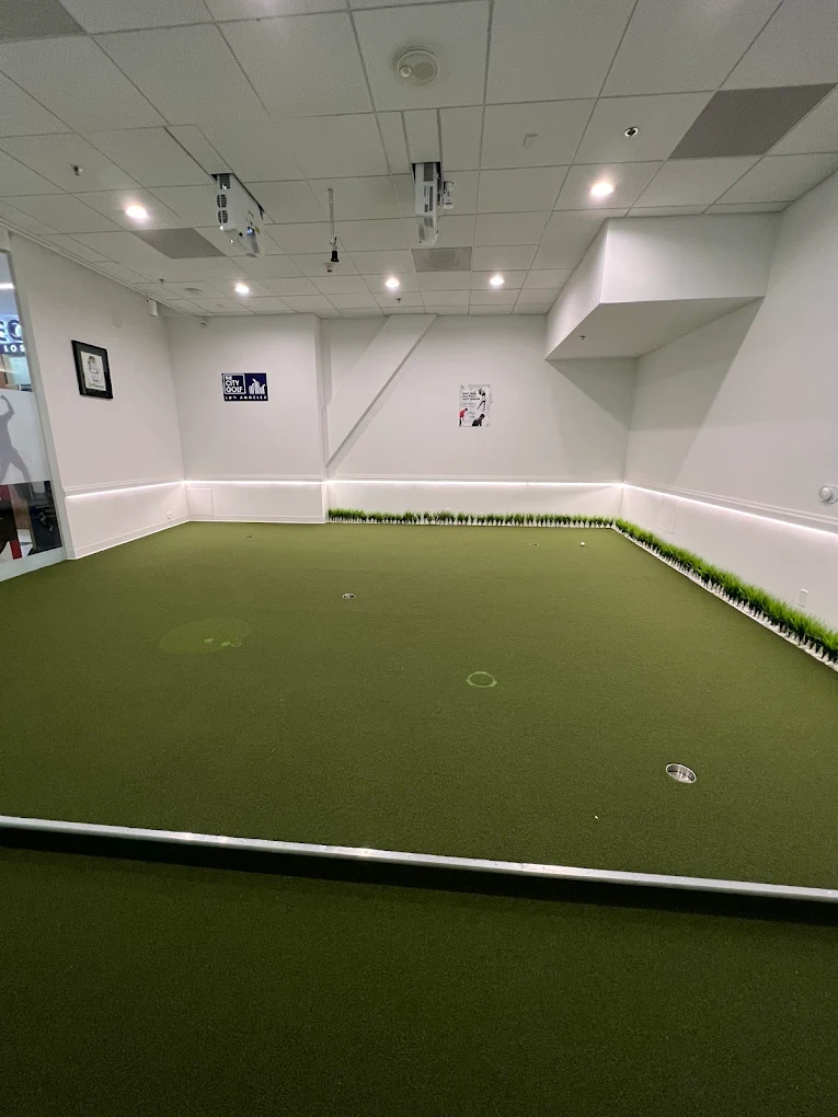 Indoor putting green at The City Golf